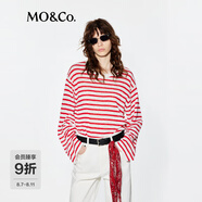 MO&Co.【C+系列】輕薄針織衫2025夏新品桑蠶絲棉麻交織落肩MBE2SWT002 紅白條色 S 160