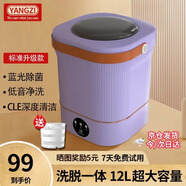 YANGZI揚(yáng)子集團(tuán)全自動(dòng)迷你洗衣機(jī)小型洗脫一體 內(nèi)衣內(nèi)褲洗衣機(jī)學(xué)生宿舍 嬰兒洗襪子機(jī)帶脫水 升級(jí)款12L紫【藍(lán)光+CLE深度清潔+低音凈洗】