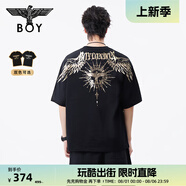 BOY LONDON【暗黑羅盤】夏情侶款短袖權(quán)杖印花炸街潮牌T恤N01906 黑印金N01906 經(jīng)典升級款 S