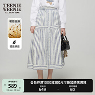 Teenie Weenie小熊女裝半身裙2025夏季新款清新活力時(shí)尚豎條紋裙子 條紋 M
