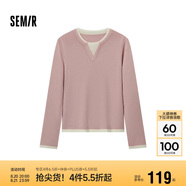 森馬（Semir）森馬毛衣女短款假兩件含羊毛針織衫24冬新款保暖內(nèi)搭109724107015