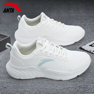 anta kids安踏男鞋運(yùn)動(dòng)鞋子男白色網(wǎng)鞋官網(wǎng)2025新款夏季網(wǎng)面透氣跑步鞋 -7象牙白/白灰綠5527 40
