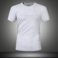 EMPORIO ARMANI EA7阿瑪尼2025夏季新款男短袖t恤純棉大碼半袖男裝純色白體恤 A1927灰色 L 建議【125-145】斤