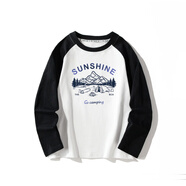 貝伊萌兒童裝男童T恤長(cháng)袖春秋裝2025秋季新款中大童男孩休閑百搭打底衫 白色 170 (160-165CM，120-135斤)