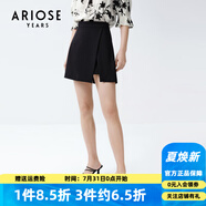艾諾絲雅詩商場同款夏季新品時尚A字不規(guī)則裙擺短裙半身裙20513584 黑色 S