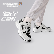 Skechers斯凱奇兒童鞋復古運動(dòng)鞋秋冬女童鞋新緩震跑步鞋303967L/405304L 女童/白色/黑色/WBK 34