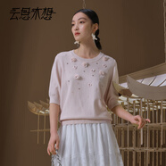 云思木想Ysimo-X摩登國風(fēng)2025春季新款休閑五分袖毛針織衫女12769 淺粉色 S