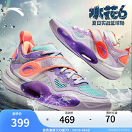 安踏（ANTA）【水花6】籃球鞋男湯普森外場輕質(zhì)實戰(zhàn)低幫運動鞋112421108 淺鳶紫/純凈白/緋脂橘-5 42 (男8.5碼)