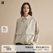 播工裝短外套女2024春季新款小個(gè)子寬松短款學(xué)院風(fēng)上衣DDR1WD5183 G10琬琰灰 M