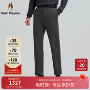 暇步士（Hush Puppies）【彈力十足】男裝秋季舒適針織四面彈長褲 霜灰色 40
