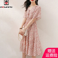 AEMAPE女裝2025夏新款薄款法式溫柔風(fēng)雪紡連衣裙女收腰顯瘦氣質(zhì) 圖片色 M
