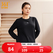 361度運動(dòng)衛衣男秋冬新款加絨圓領(lǐng)套頭運動(dòng)絨上衣男簡(jiǎn)約百搭服飾御寒保 【女款】超級黑【4801D】 L