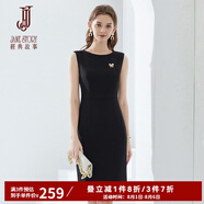 經(jīng)典故事（JANE STORY）高端純色修身無(wú)袖連衣裙女夏季2025年新款氣質(zhì)收腰西裝內搭背心裙 R05黑色 2XL