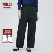 無(wú)印良品（MUJI）女式 彈力起毛 抽褶褲 休閑西褲長(zhǎng)褲子春秋款 BE1P0C3A 深灰色 M (160/66A)