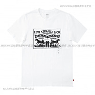 Levi's美版Levis李維斯大碼寬松T恤男女情侶短袖夏款體恤 白色-22495 S 130斤以下