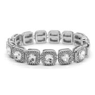 1m合金古巴項鏈時(shí)尚OL方塊冰糖滿(mǎn)鉆鏈cuban link歐美嘻哈Chain 銀色18CM（7inch）