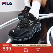 FILA 斐樂跑步鞋男鞋掠奪者 2休閑鞋慢跑運(yùn)動鞋 黑/中灰-BM 42