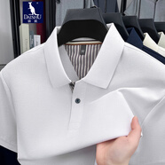 袋鼠純棉短袖T恤男夏季新品純色翻領(lǐng)體恤衫新款半袖t恤休閑POLO領(lǐng)男裝 GR3308白色 均碼