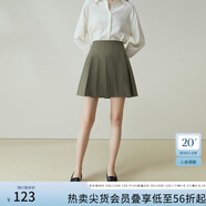 范思藍(lán)恩23FS11193 學(xué)院風(fēng)減齡百褶短裙女春秋季高腰a字半身裙子 煙綠色 M