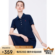 Navigare意大利小帆船女士短袖POLO領(lǐng)連衣裙A版中裙2322874506 藍 XL 