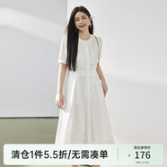 纖莉秀大碼女裝法式優(yōu)雅輕薄蕾絲氣質(zhì)顯瘦連衣裙胖mm夏裝新款0807 米白色 3XL