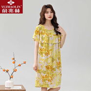 俞兆林高檔大碼連衣裙荷葉邊防凸點(diǎn)睡裙女款夏寬松媽媽棉綢家居棉綢睡衣 13號色(防凸點(diǎn)) 326款 4XL (建議145-175斤)