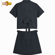 初徑夏季新款蝴蝶結(jié)韓系學(xué)院風(fēng)復(fù)古格子連衣裙穿搭小個(gè)子襯衫裙子套裝 復(fù)古格子 S 100以下