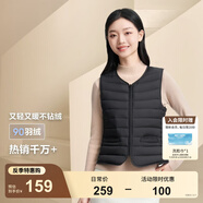 波司登（BOSIDENG）【反季】輕薄羽絨服90絨女短款露營徒步拿捏溫差休閑保暖馬甲背心 【店長推薦】黑色8056 S 160/84A