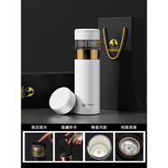特美刻純鈦保溫杯陶瓷內膽男款銀水杯茶水分離女士泡茶杯定制杯子 銀養款--白金【純銀茶隔___經(jīng)典