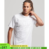 superdry極度干燥男士T恤短袖LOGO圓領夏季休閑 WHITE S