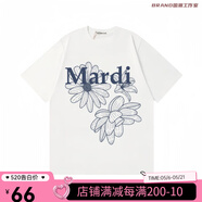 MARDI韓國(guó)潮牌金高銀同款黑粉小雛菊印花短袖t恤 女款 白色-藏藍(lán)三花 S