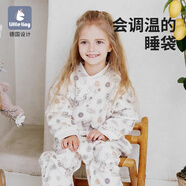 little tiny寶寶純棉睡袋嬰兒恒溫秋冬款夾棉兒童春季加厚睡衣四季大童防踢被 雪兔仙境（18-22℃）純棉中厚 S碼（建議身高60-80cm）