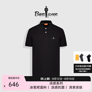 比音勒芬（Biemlfdlkk）【冰氧吧】2025春夏新款男休閑上衣多色抗菌涼感舒彈短袖POLO衫T 07黑色 XL （110）