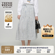 Teenie Weenie小熊女裝半身裙2025夏季新款清新活力時尚豎條紋裙子 條紋 M