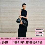 艾諾絲雅詩(shī)【商場(chǎng)同款】春秋新品長(cháng)款黑色休閑通勤無(wú)袖連衣裙女30819825 黑色 XL