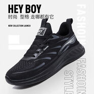 喬丹格蘭（JOEDONGOLAN）2025夏季新款男女同款休閑運動鞋網(wǎng)面透氣超輕跑步鞋 黑色 36