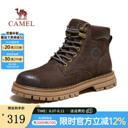 駱駝（CAMEL）【王俊凱同款】馬丁靴男秋冬2025新款大黃靴女戶外工裝靴登山鞋子 GE122W7757T 咖啡色（男款） 40