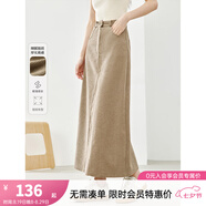 梵希蔓卡其色法式優(yōu)雅中腰A字裙女2025年春新款顯瘦高級感半身裙 M5769 卡其色 M