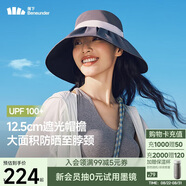 蕉下（beneunder）遮陽(yáng)帽防曬帽女大帽檐漁夫帽子海邊度假爬山裝備夏季太陽(yáng)帽灰