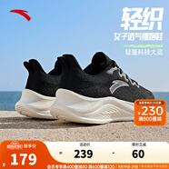安踏一體織輕質(zhì)透氣跑步鞋女秋季軟底運(yùn)動(dòng)鞋舒適慢跑鞋女鞋 黑5582-1 37.5 (女)