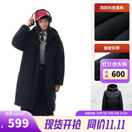 安踏（ANTA）四防速暖羽絨服| 女冬季中長款保暖潮流寬版羽絨加厚外套面包棉服 基礎黑-4 XL /女175