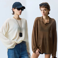 UNICA/0壓空氣感_超細羊毛干爽微透面膜針織衫T恤女夏季Tee女 【 微透果殼棕 】POLO領(lǐng) 超細羊 S 【現貨48小時(shí)發(fā)】