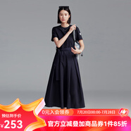雲(yún)上生活【城市慢游裙】針?biāo)罂椘唇友鼛昭B衣裙L9517X 藍(lán)梅色 L