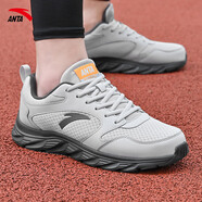 安踏男鞋跑步鞋男2025秋季軟底皮面透氣運動(dòng)鞋子緩震耐磨旅游鞋休閑鞋 -7芯片灰/城堡灰 42.5
