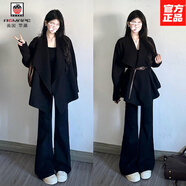 AEMAPE2025新款秋冬季韓系感黑色翻領(lǐng)針織開(kāi)衫毛衣外套女早春小個(gè)子 【黑色】【2025年流行超火毛衣/ S 40/45kg