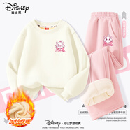 迪士尼童裝兒童冬季套裝新款寬松顯瘦男童運動(dòng)冬裝上衣加厚加絨女童褲子
