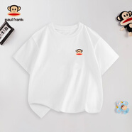 大嘴猴（paul frank）童裝2025夏款純棉短袖和褲子男女童T恤百搭舒適中大童透氣打底衫 02AB白色 160