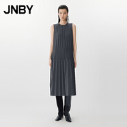 JNBY/江南布衣25春連衣裙優(yōu)雅風(fēng)琴百褶無袖圓領(lǐng)寬松H型長裙5P3G12910 071/雜灰 XL