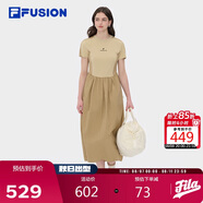 FILA FUSION斐樂(lè)官方潮牌針?biāo)笃撮L(zhǎng)裙女子2025夏季運(yùn)動(dòng)休閑裙子時(shí)尚