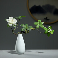 磊鑫達(dá)新中式花瓶陶瓷擺件客廳插花茶桌博古架茶室古風(fēng)小花器禪意裝飾品 宜蘭花瓶+杜鵑花1支